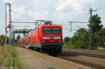 112 174 [Unt|LD X|06.08.14] mit der RB40 (RB 17921) von Braunschweig Hbf nach Burg(Magdeburg), bei der Einfahrt in Niederndodeleben.