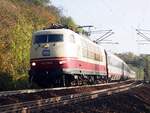 103 235-8 mit ÖBB Eurocity in Ulm bei der Bundesfestung am 26.10.2014.