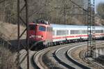 115 459-0 mit IC Wagen auf der Geislinger Steige am 20.03.2012.