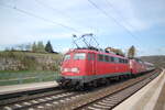 115 459-0 mit Schadzug; 120.1; ÖBB IC-Wgen; DB IC-Wagen in Westerstetten am 20.04.2009.