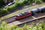 140 706-3 f�hrt mit einem Kesselzug durch Geislingen Steige am 25.05.2007.