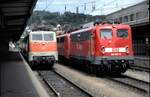 111 181-4 und 140 357-5 und eine 139 in Ulm am 27.05.1998.
