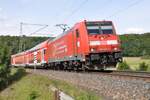 146 224-1 mit IRE nach Lindau Hbf bei Urspring am 2.09.2012.