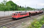 155 271-0 mit Schotterwagen in Ulm am 12.05.2012.