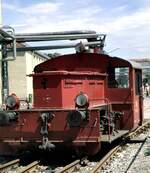 Akku-Rangierlok (Köf-Typ) Baureihe 381 bei der Ausstellung 100 Jahre elektrische Lokomtive in München-Freimann am 25-05-1979.