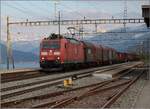 Hier beginnt die Gotthardbahn, die 185 095 gerade in Richtung aargauischer Südbahn verlässt.