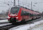 Mit weien Bckchen war 442 342 im Rostocker Hbf unterwegs.16.01.2016