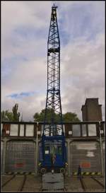 DR 30 50 979 9107-2 Eisenbahnkran EDK 2, Tragkraft 6000 kg, Baujahr 1959 beim VEB Schwermaschinenbau S.M. KIROW in Leipzig, Betriebs-Nr. 13/6001, Waren-Nr. 32 33 32 00, Plan-Pos.-Nr 26 11 160. Ausgestellt bei den Bahnaktionstagen des F�rderverein Berlin-Anhaltische Eisenbahn e.V. am 15.09.2013 in Lutherstadt Wittenberg