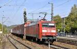 152 077-4 mit Aufliegerzug in Amstetten am 06.10.2023.