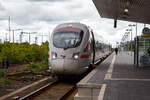 Der ICE TD bzw. VT 605, Tz 5503 hat am 15 Juni 2015, als ICE 33 (Hamburg Hbf - Koebenhavn H), den Fährbahnhof Puttgarten erreicht. 