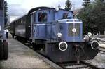 B-Diesellok Typ B-dm  Blauer Klaus  der UEF in Amstetten am 11.08.1999 zur Fahrt zur Sonnenfinsternis.