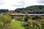 101 001-8 mit TEE Rheingold von AKE bei Lonsee am 03.09.2023.