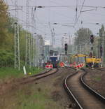 Blick auf die Baustelle am Morgen des 09.05.2020 in Rostock-Bramow.