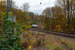 Die an die TX Logistik AG vermietete Siemens Vectron MS 193 961 (91 80 6193 961-0 D-ELOC), der ELL - European Locomotive Leasing (Wien), fährt am 02 November 2024 mit einem KLV-Zug durch Kirchen(Sieg. 

Die Siemens Vectron MS der Variante A39 wurde 2020 von Siemens in München-Allach unter der Fabriknummer 22784 gebaut. 
