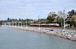 ÖBB Cityjet 47 48 507-2 auf dem Bodenseedamm der Insel Lindau am 07.10.2023.