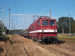 Mit dem Strtebeckersonderzug kam der Erfurter Holzroller 109 030,am 25.Juli 2015,bis nach Bergen/Rgen.