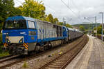 Kurzdrauf und nach einem RB kommt dann am 18 September 2025 im Bahnhof Kirchen/Sieg die zweite Fuhre Coilzug der KSW, es die an die KSW vermietete 272 408-6 / D20 der Bentheimer Eisenbahn AG (92 80 1272 408-6 D-BE), ex Rurtalbahn V 203 (92 80 1272 408-6 D-RTBC), eine Vossloh G 2000BB (mit symmetrischem Führerhaus), mit VTG Wagen der Gattung Shimmns.

In Betzdorf/Sieg wurden beide Coilzüge zu einem Zug vereinigt und im Sandwich bringen die KSW 44 die an die KSW vermietete 272 408-6 / D20 der Bentheimer Eisenbahn AG dann nach Herdorf. Da die Hellertalbahn (KBS 462) ja eingleisig ist und zwischen den Regionalverkehr der RB 96 (Hellertal-Bahn) passen muss, wird als gemeinsamer Zug gefahren. 