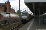 ET 445.106 (445 106-8) ODEG - Ostdeutsche Eisenbahn GmbH als RE4 (RE 37311) von Rathenow nach Ludwigsfelde in Rathenow.