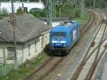 PRESS 253 015-8 neben dem alten Kleinbahnhof in Bergen/Rgen am 11.Mai 2012.