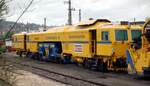 Gleisstopfmaschine Stopfexpress 09-3x von Plasser & Theurer  Tauberexpress  von Strabag in Ulm am 16.04.2009.