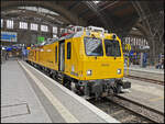 Der Fahrwegmesszug, gebaut von Plasser & Theurer 2019, stand am 20.03.2023 im Leipziger Hauptbahnhof, 20.03.2023 (99 80 9163 003 D-DB, DB 702 203)
