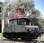 LAG 1 auf dem Denkmalsockel im AW M�nchen Freimann bei der Ausstellung 100 Jahre elektrische Lokomotiven am 25.05.1979 (Diascan).