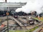 CD 498.104 befährt die Drehscheibe in Dresden Altstadt beim 8.Dampfloktreffen am 15.04.2016.