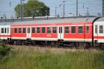 Halberst�dter Mitteleinstiegswagen der Bauart Byz439 stand am 12.06.2015 im BW Rostock Hbf abgestellt.