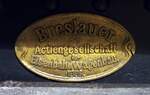 Fabrikschild vom Salonwagen Kaiser Wilhelm II im Deutschen Technik Museum Berlin am 06.10.2016.