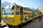 Wendelsteinbahn Beh 4/8 Nr.12  Otto von Steinbeis  Baujahr 1990 in der Talstation Brannenburg am 11.08.2022.