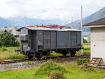 Ein italienischer 2-achsiger Messwagen 30 83 9513 100-3 I-Ti (ex 30 83 FS 9513 100-3 Vre), wenn ich die Anschrift  Carro per Prove R.E.C  richtig bersetzt habe, abgestellt  am 14.09.2017 beim Bahnhof
