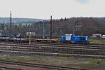 CFL 1104 fhrt mit einem leeren Gterzug durch die Abstellung bei Arcelor Mittal in Esch Belval.