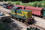 Ex-SNCB 7309 'ATLANTA' hat ein neues Asylum gefunden bei Train 1900 in Fonds-de-Gras, wo dieser Verschiebelok am 21 Augustus 2023 während ein Museumsausflug fotografiert wurde.