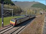 Fast frhlingshaft zeigte sich die Landschaft in Goebelsmhle am 18.02.2013, als der Triebzug Z 2016 langsam ber das Ausweichgleis fuhr, um einen Gegenzug abzuwarten.