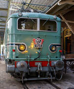 Frontalbild der Elektrolokomotive NS 1125 der NS-Baureihe 1100 am 29 April 2025 im Het Spoorwegmuseum (bis 2005 NSM - Nederlands Spoorwegmuseum / Niederländischen Eisenbahnmuseum) in Utrecht im