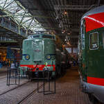 Die Elektrolokomotive NS 1201 der NS-Baureihe 1200 am 24 Juni 2025 im Het Spoorwegmuseum (bis 2005 NSM - Nederlands Spoorwegmuseum / Niederländischen Eisenbahnmuseum) in Utrecht im ehemaligen