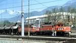 ÖBB 1020.032-7 und 1044 in Bludenz im März 1989.