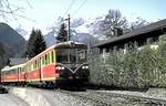 Montafon-Bludenz-Schruns-Bahn (MBS) ET 10.103 in Schruns im März 1989.