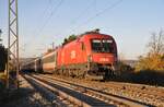 ÖBB 1116 169-2 mit EC in Hinterdenkental am 19.10.2012.
