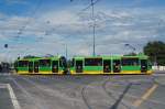 STRASSENBAHNBETRIEBE IN POLEN  Strassenbahn POSEN  Die Moderus Alfa-Wagen 140 und 141 in Doppeltraktion aufgenommen am 16.