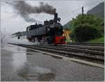 Schlechtwetterfotografie hat auch seine Reize, wie diese Bilder der SEG G 2x 2/2 der Blonay Chamby Bahn beim Manver in Blonay zeigen.