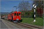 La DER de la Saison / Das Saison Ende der Blonay Chamby Bahn 2024 - Seit einigen Jahren zeigt die Blonay Chamby Bahn zu Saison Ende mit einem etwas verdichteten Fahrplan noch einmal ihrer herrlichen Fahrzeuge im Einsatz. Der RhB Bernina Bahn ABe 4/4 N° 35 rangiert in Blonay. 

27. Oktober 2024