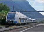 In Villeneuve werden die beiden Stuttgarter S-Bahn Triebwagen 430 236 und 727 langsam ins Alstom Werk Villeneuve rangiert.