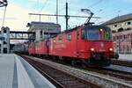 Dreifachtraktion f�r CrossRail in SPiez am 23 M�rz 2017 mit 113 an der Spitze.
