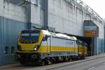 SWISS RAIL TRAFIC: Sondermüllzug ab Kölliken nach Niederglatt mit der Rem 487 001 von Bombardier vor der Deponie in Kölliken am 2. Juni 2015.
Foto: Walter Ruetsch