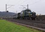 SBB HISTORIC: Extrazug mit der Ce6/8 lll 14305 und dem AS 2802 bei Roggwil am 15.