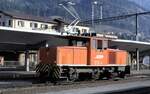 RhB Ge 3/3 Nr.214 in Samedan im August 1990.
