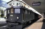 RhB Ge 4/4 I Nr.604 in Samedan im August 1990.