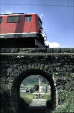 RhB Ge 6/6 II Nr.707 in Bergün im August 1990.