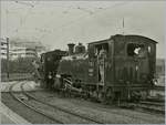 50 Jahre Blonay - Chamby; Mega Steam Festival: die Beidne HG 3/4 3 und 4 rangieren in Vevey um später ihren Riviera Belle Epoque Zug nach Chamby zu ziehen.